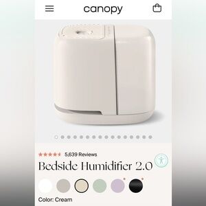 Canopy Bedside Humidifier 2.0 in Color Cream